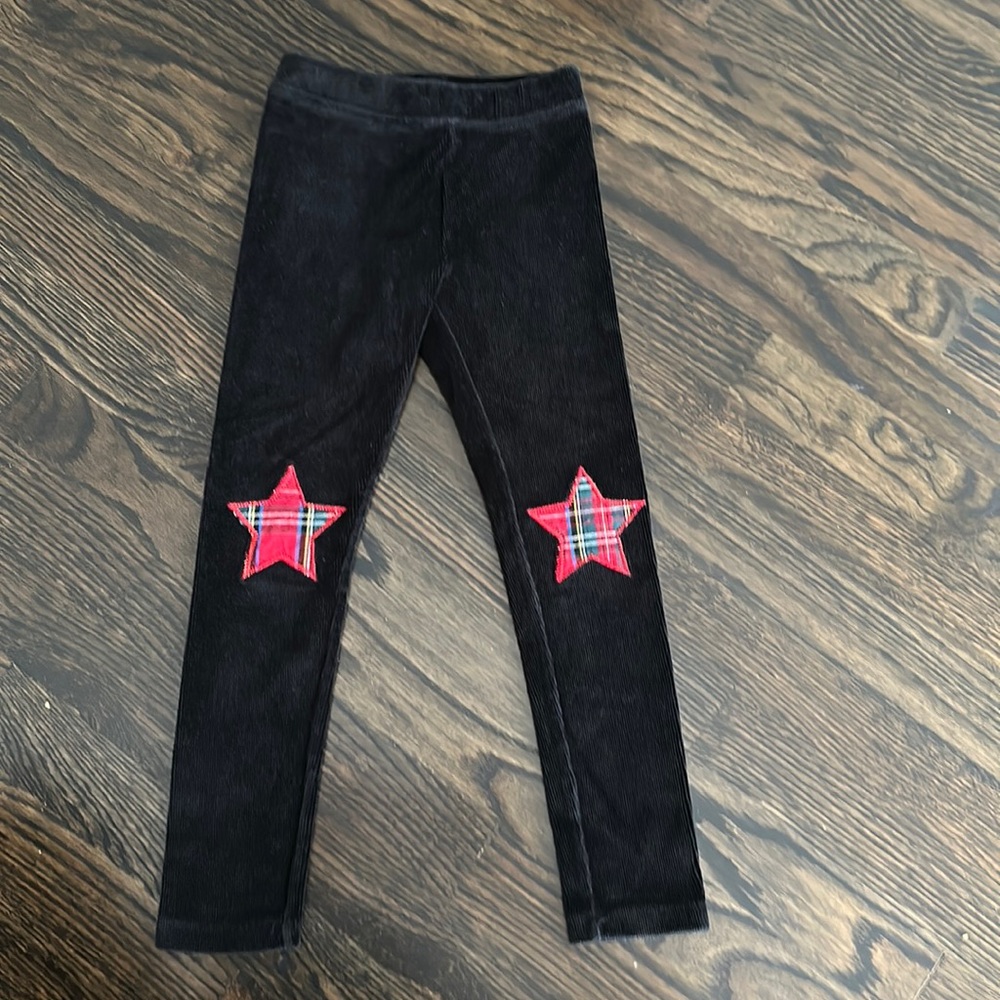 Crewcurs black corduroy leggings. Size 6.